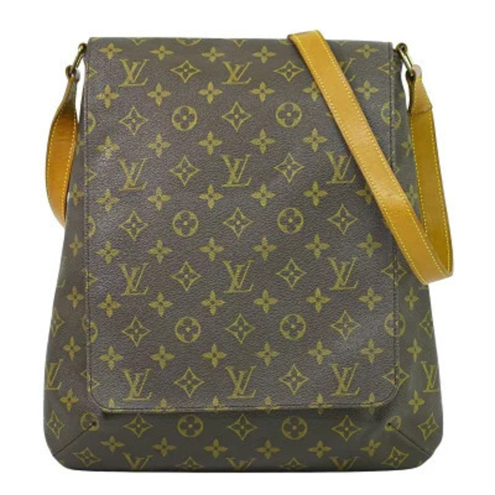 Louis Vuitton LV Musette Monogram Pochette Shoulder Bag Canvas Leather Brown